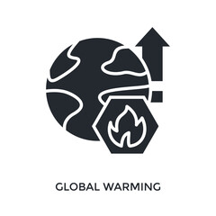Global Warming Icon Glyph Style. Vector Illustration For Graphic Design