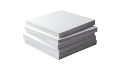 A stack of blank white notepads