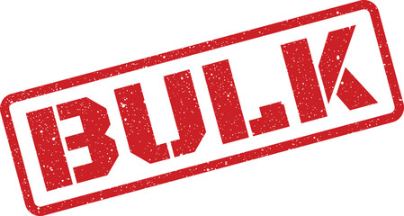 Red rectangular stamp with the word BULK and distressed texture