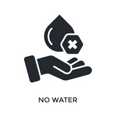 No Water Icon Glyph Style. Vector Illustration For Graphic Design