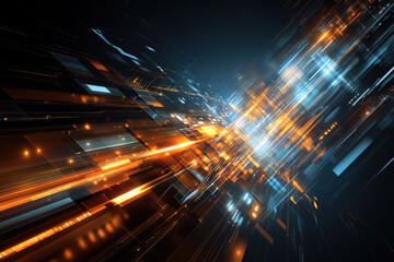 Fast-moving digital tunnel of data streams