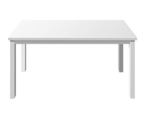 Simple, rectangular, white table