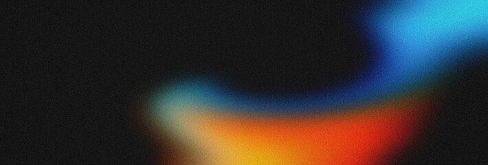 Retro Futuristic Grainy Gradient Background Blue Orange Web Banner Poster