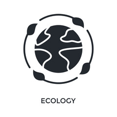 Ecology Icon Glyph Style. Vector Illustration For Graphic Design