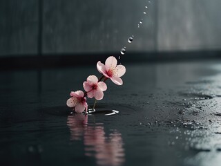 pink flamingos in water