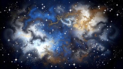 Obraz premium cosmic nebula with starry swirls in deep space