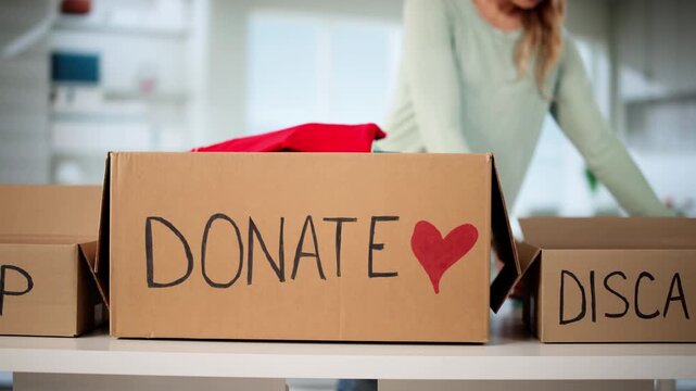 Wardrobe Declutter: Woman Cleans Out Closet, Sorts Clothes
