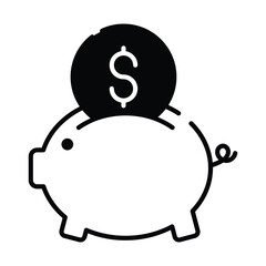 Piggy Bank icon vector