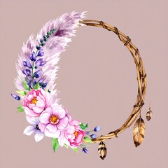Watercolor floral wreath