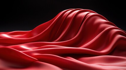 Crimson Drapery: A Study in Red Silk Texture