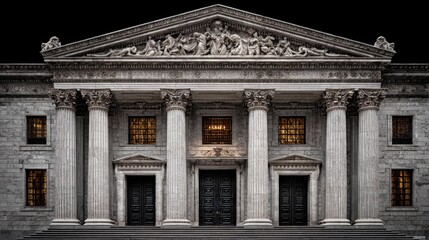 Fototapeta premium Historic courthouse with classical architecture