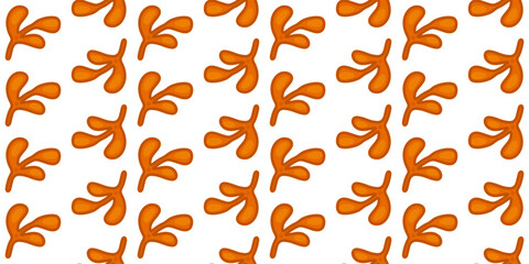Seamless Autumn Twig Pattern playful cartoon orange twigs arranged in a seamless autumn pattern in flat style on a white background.