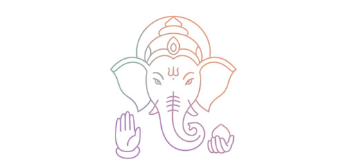 Obraz premium Colorful Gradient Lord Ganesha Vector Illustration