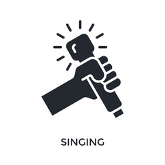 Singing Icon Glyph Style. Vector Illustration For Graphic Design