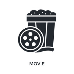 Movie Icon Glyph Style. Vector Illustration For Graphic Design