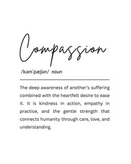 Compassion Definition – Printable Wall Art, Inspirational Quote Print, Kindness Typography Poster, Gift for Friend, Digital Download