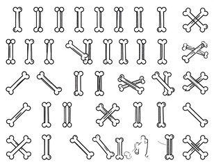 Naklejka premium Collection of hand-drawn bone shapes