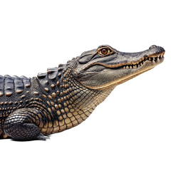 Fototapeta premium Detailed close up of a stunning alligator with textured skin and sharp teeth
