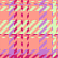 Tartan texture. Soft, pastel plaid pattern with coral, pink, lilac, and cream. Ideal for backgrounds, fashion, textiles, and creative design projects.