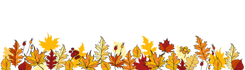 Obraz premium Decorative border of colorful leaves