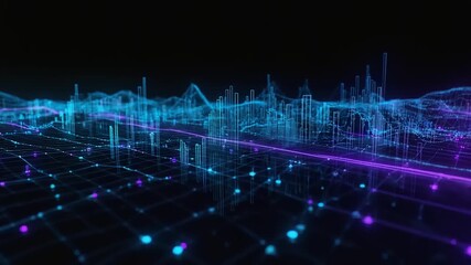 Immersive futuristic cityscape illuminated by glowing data networks, showcasing advanced digital urban infrastructure and high-speed communication. - Powered by Adobe
