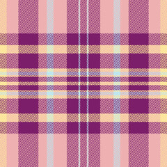 Straight textile seamless fabric, pretty plaid texture check. Art background tartan vector pattern in light and pink colors.