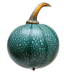 Isolated decorative gourd with intricate pattern for autumn harvest and halloween decorations season  | png cutout on transparent background