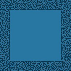 Blue Colours Turing Pattern Square Border