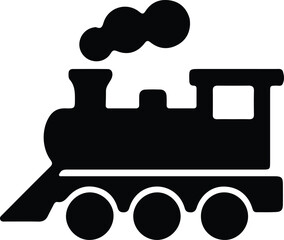 Vector Illustrator Toy train with smoke puffing Silhouette © AbuSadat