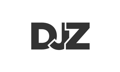 DJZ logo design template with strong and modern bold text. Initial based vector logotype featuring simple and minimal typography. Trendy company identity.