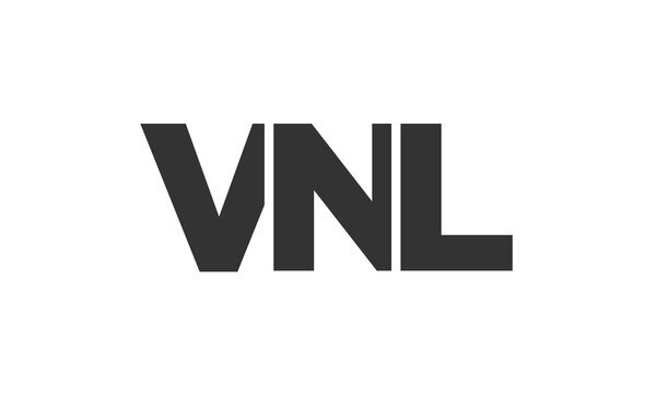 VNL logo design template with strong and modern bold text. Initial based vector logotype featuring simple and minimal typography. Trendy company identity.