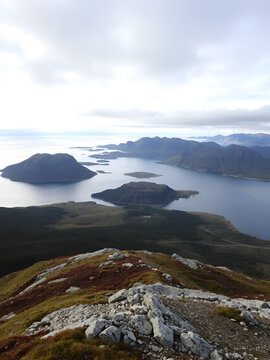 View to NNE.along Risoysundet-strait between Hinnoya and Andoya-islands. Vesteralen-Nordland fylke-Norway.0040