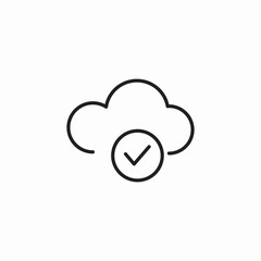 cloud check mark icon sign vector