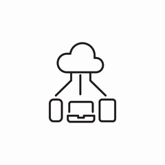 cloud Connection devices icon sign vector