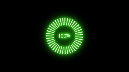 Glowing Circular Techno-Style Neon Loading Bar Animation