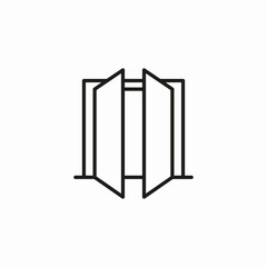 double door open inside icon sign vector