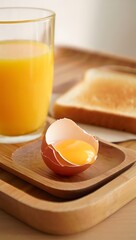 Fototapeta premium Healthy Breakfast Meal With Egg Orange Juice and Toast