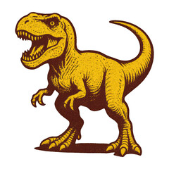 Fototapeta premium PNG Vintage roaring dinosaur illustration