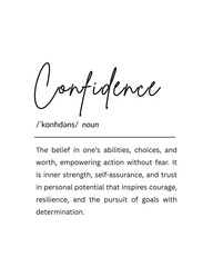 Confidence Definition – Printable Wall Art, Motivational Quote Print, Inspirational Typography Poster, Gift for Friend, Minimalist Digital Download