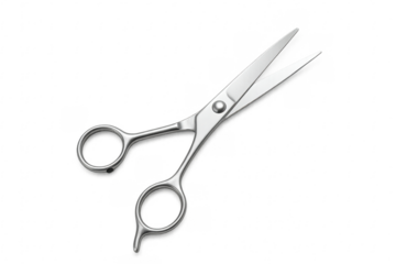 Professional hairdressing scissors on transparent background