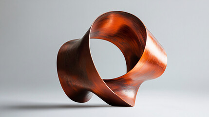 Copper Mobius Strip Sculpture Abstract Modern Art