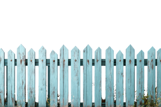 Aged, light teal wooden fence