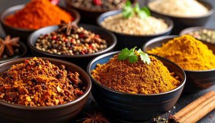 Fototapeta premium Five Spice (UK-Chinese Takeaway Style) Different from traditional Chinese blends, the UK version often includes extra cinnamon and star anise — loved in crispy shredded beef and spare ribs from local 