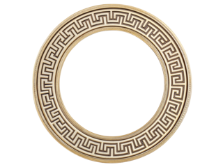 Gold Greek Key Border Ornament isolated on a transparent background