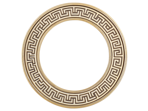 Gold Greek Key Border Ornament isolated on a transparent background - Powered by Adobe