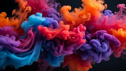 Fototapeta premium Explosion of Vibrant Colorful Smoke Abstract Design