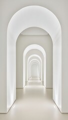 Obraz premium Endless White Arches Gallery Hallway Perspective