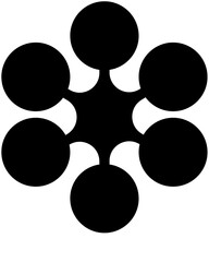 black and white circles