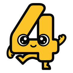 cute number character mascot for kid study