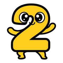 cute number character mascot for kid study